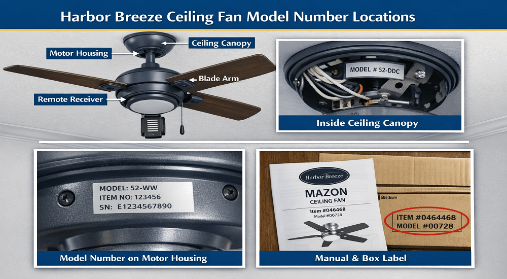 harbor breeze ceiling fan model number